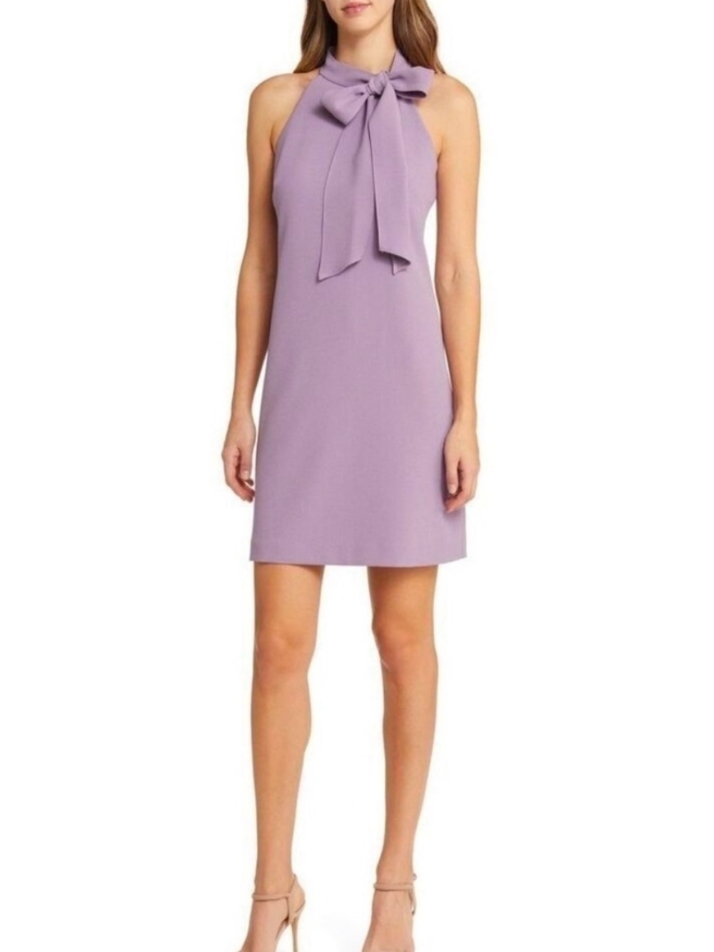 Vince Camuto Lavender Sleeveless Tie-Neck Midi Dress - 4